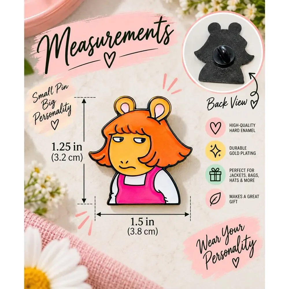 NEW DW Side Eye Enamel Pin – Arthur Funny Reaction Meme Cartoon Pin